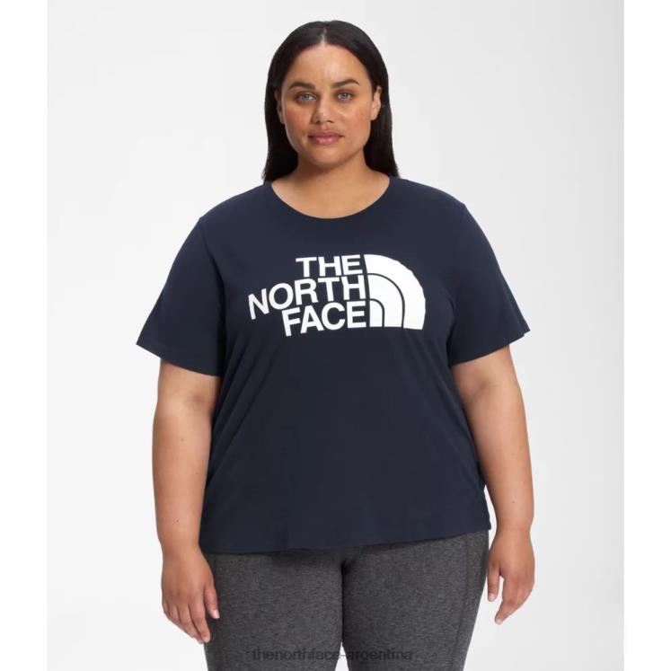 Camiseta de algodón de media cúpula de manga corta para mujer más RDT8H4894 Armada The North Face