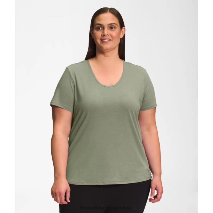 Camiseta de manga corta con cuello redondo para mujer Plus Terrain RDT8H6219 té verde The North Face