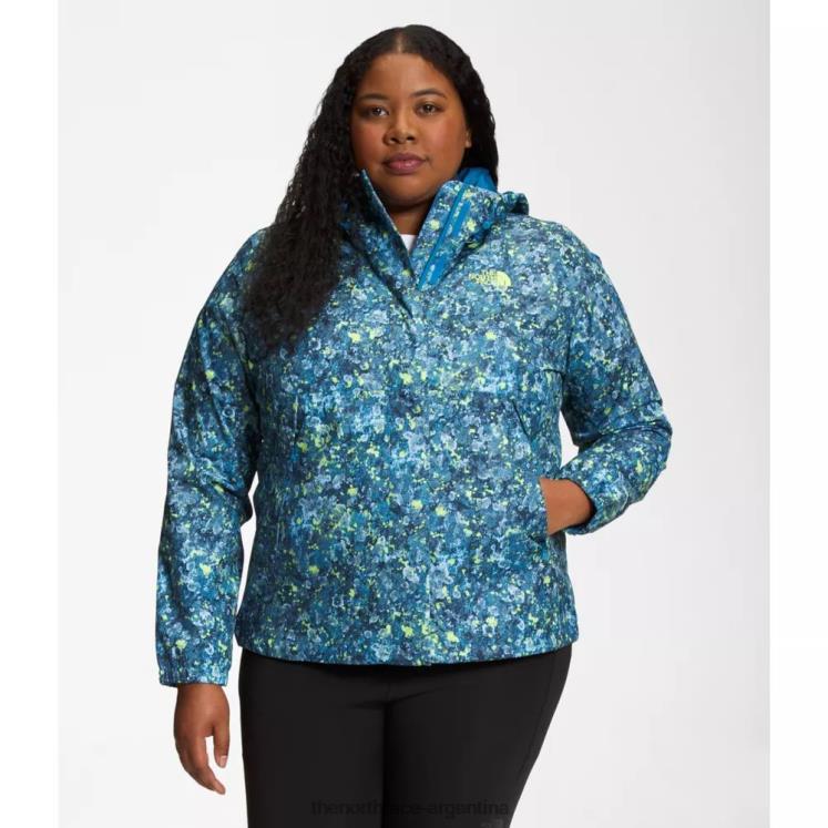 chaqueta anora estampada plus mujer RDT8H5017 liquen azul The North Face