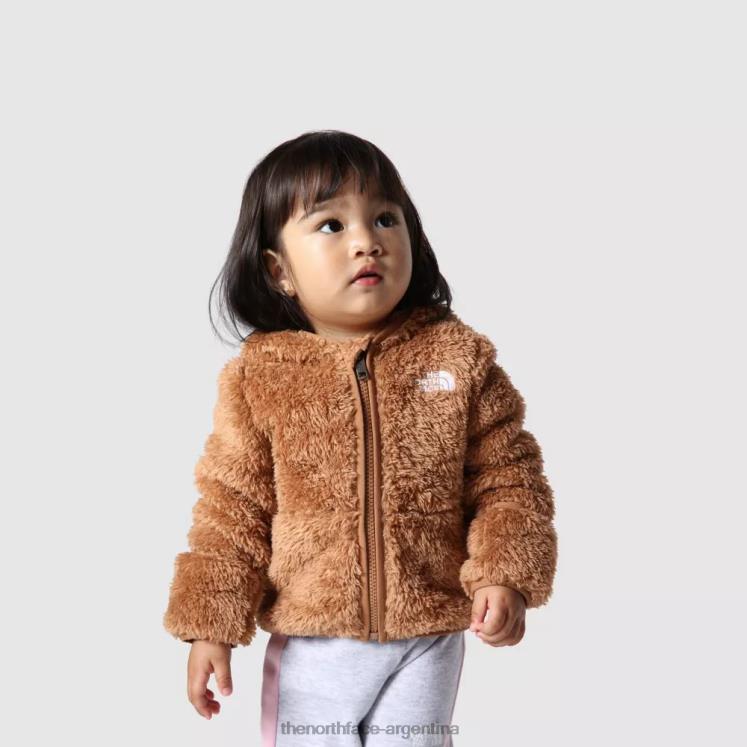 sudadera con capucha y cremallera completa con osito bebé RDT8H1653 marrón tostado The North Face