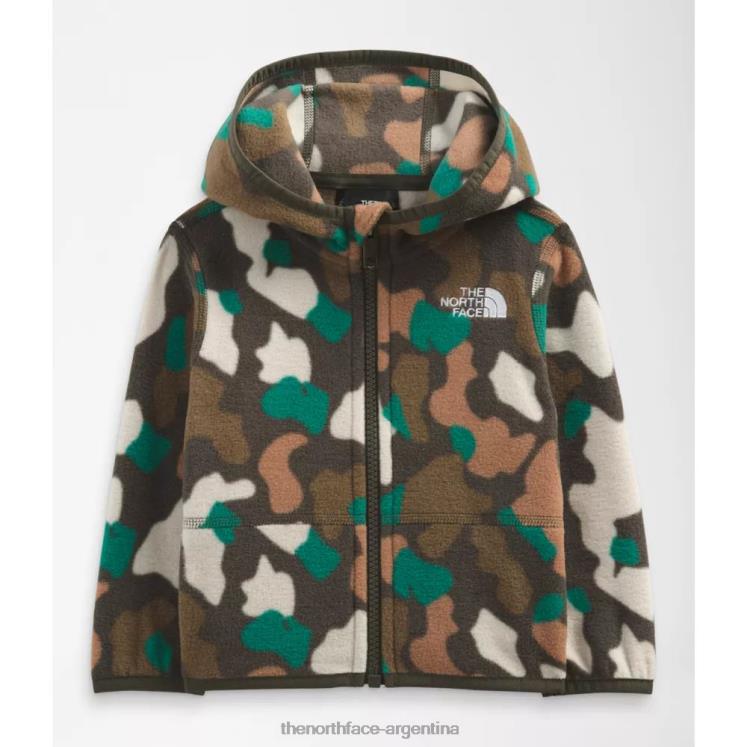 sudadera con capucha y cremallera completa para bebé glaciar RDT8H5979 nuevo verde pardo The North Face