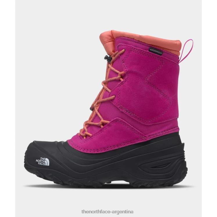 botas impermeables alpenglow v juveniles RDT8H4635 rosa fucsia The North Face