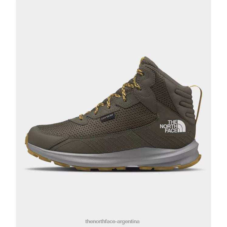 botas impermeables medias fastpack excursionista para jóvenes RDT8H5751 nuevo verde pardo The North Face