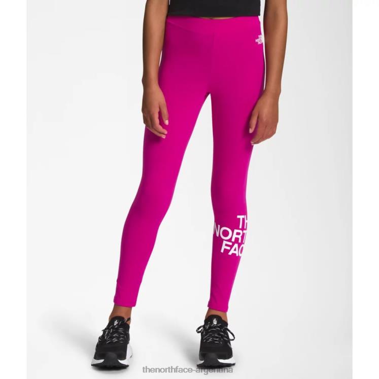 leggins de algodón con logo para niña RDT8H5355 rosa fucsia The North Face