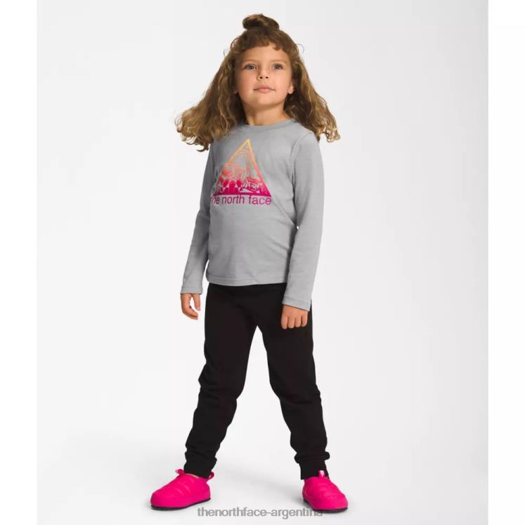 camiseta de manga larga con gráfico de tres mezclas para niños RDT8H5364 gris The North Face