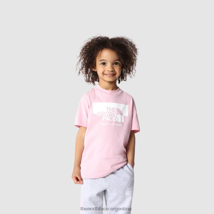camiseta gráfica de manga corta para niños RDT8H2055 camafeo rosa The North Face