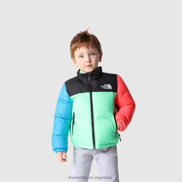 chaqueta nuptse retro 1996 para niños RDT8H1830 verde clorofila The North Face