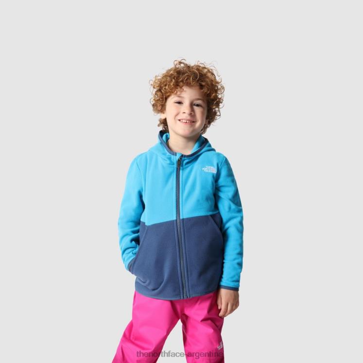 chaqueta polar con capucha para niños glaciar RDT8H1844 azul The North Face