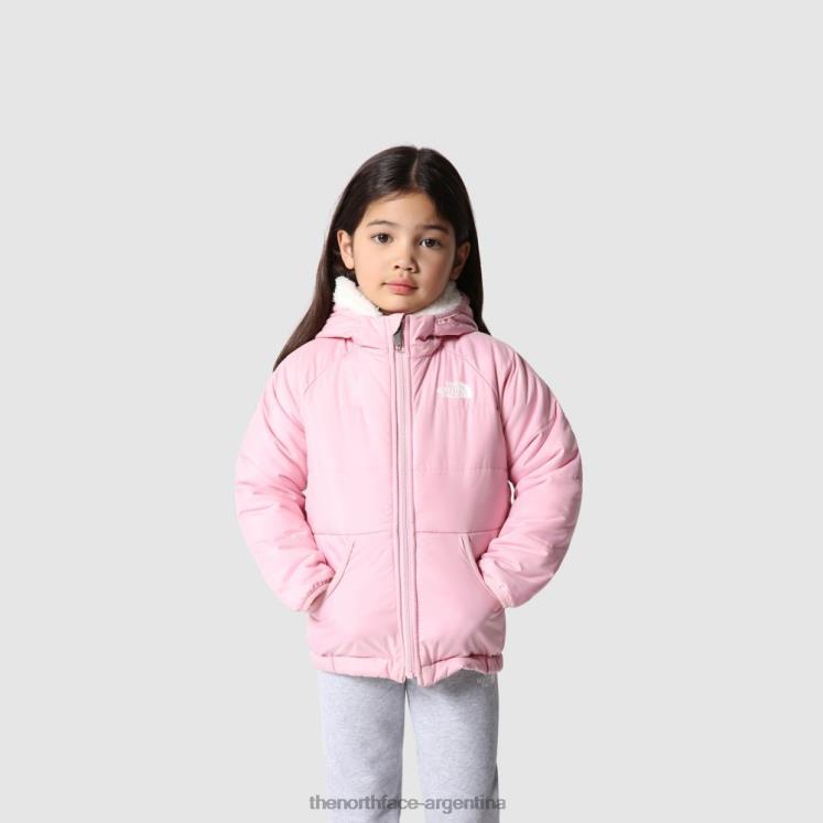 chaqueta reversible con capucha perrito para niños RDT8H1822 camafeo rosa The North Face