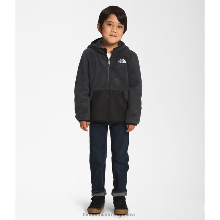 sudadera con capucha y cremallera completa de forro polar para niños RDT8H5275 gris The North Face