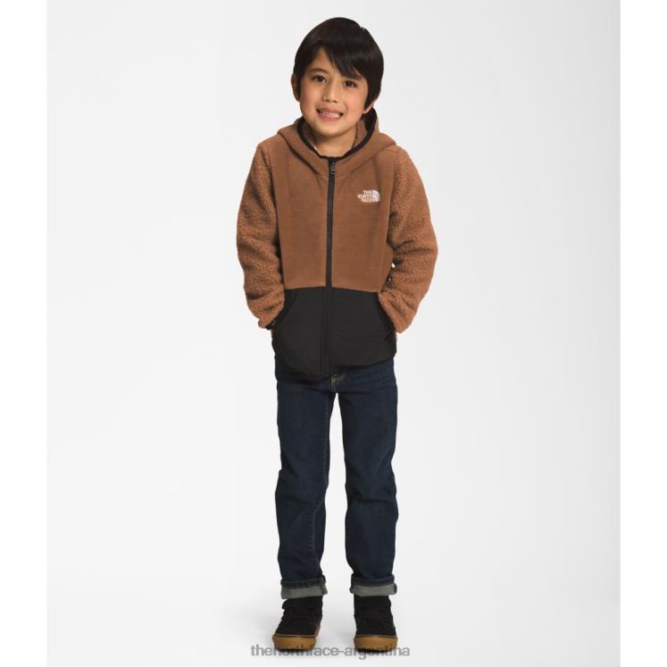 sudadera con capucha y cremallera completa de forro polar para niños RDT8H5277 marrón tostado The North Face