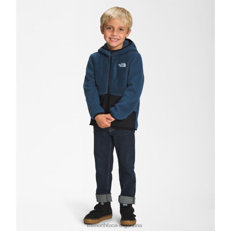 sudadera con capucha y cremallera completa de forro polar para niños RDT8H5278 azul sombreado The North Face