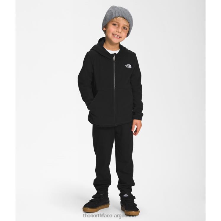 sudadera con capucha y cremallera completa para niños glaciar RDT8H5992 negro The North Face