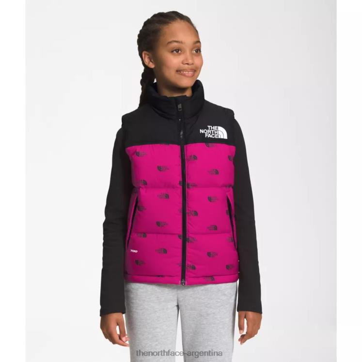adolescente 1996 retro nuptse chaleco RDT8H5926 rosa fucsia The North Face
