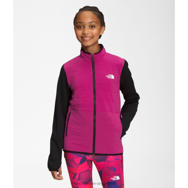 adolescente invierno cálido híbrido cremallera completa RDT8H5365 rosa fucsia The North Face