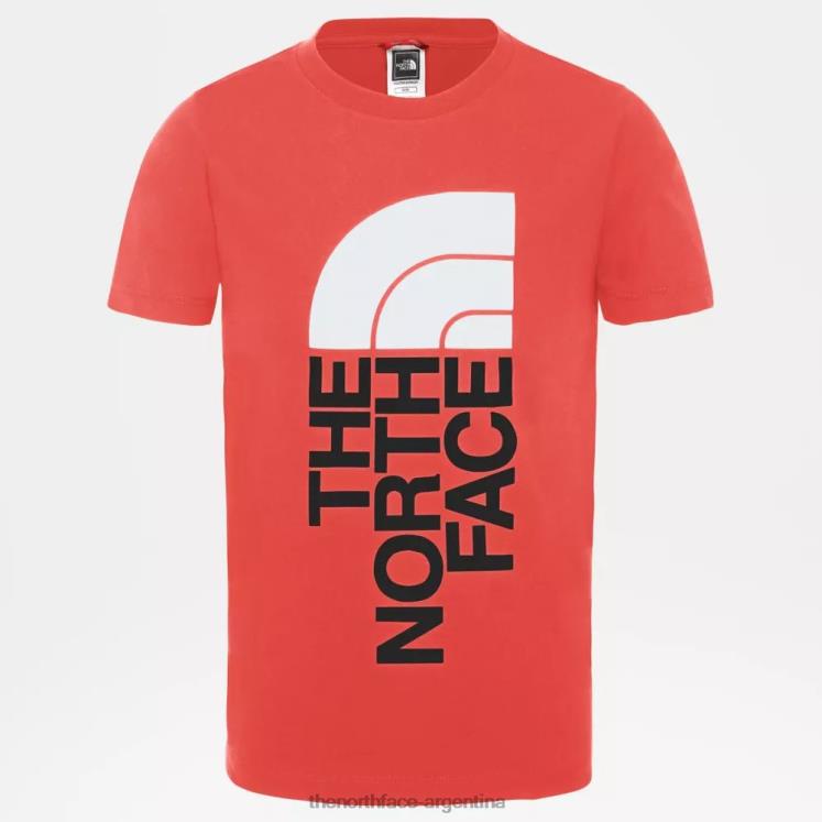 camiseta de ascenso juvenil RDT8H2301 naranja resplandor The North Face