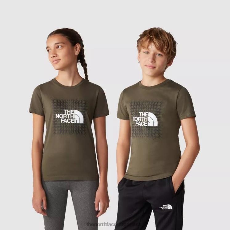 camiseta de manga corta para adolescentes RDT8H2033 nuevo verde pardo The North Face