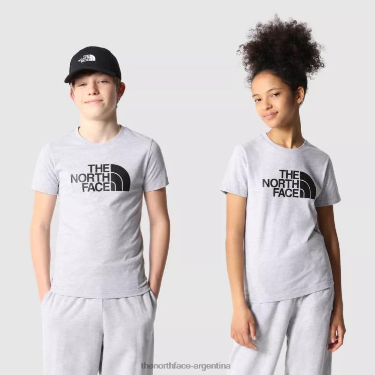 camiseta de manga corta para adolescentes fácil RDT8H2039 gris The North Face
