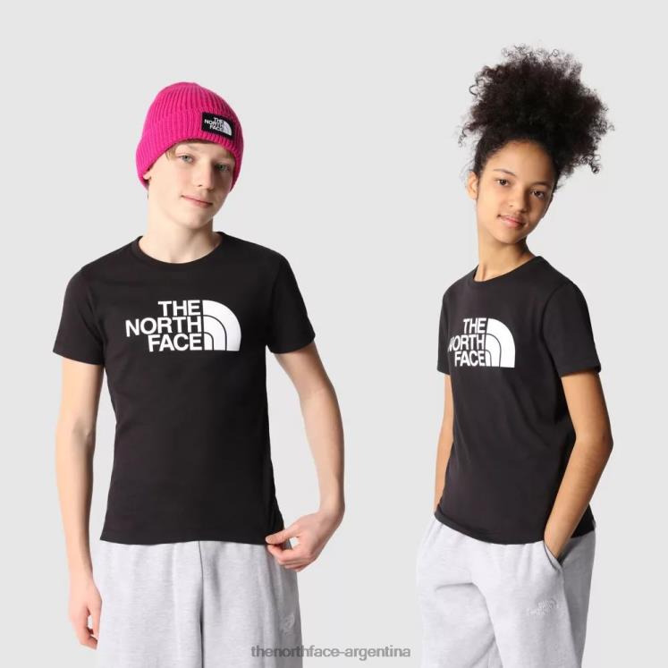 camiseta de manga corta para adolescentes fácil RDT8H2041 negro The North Face