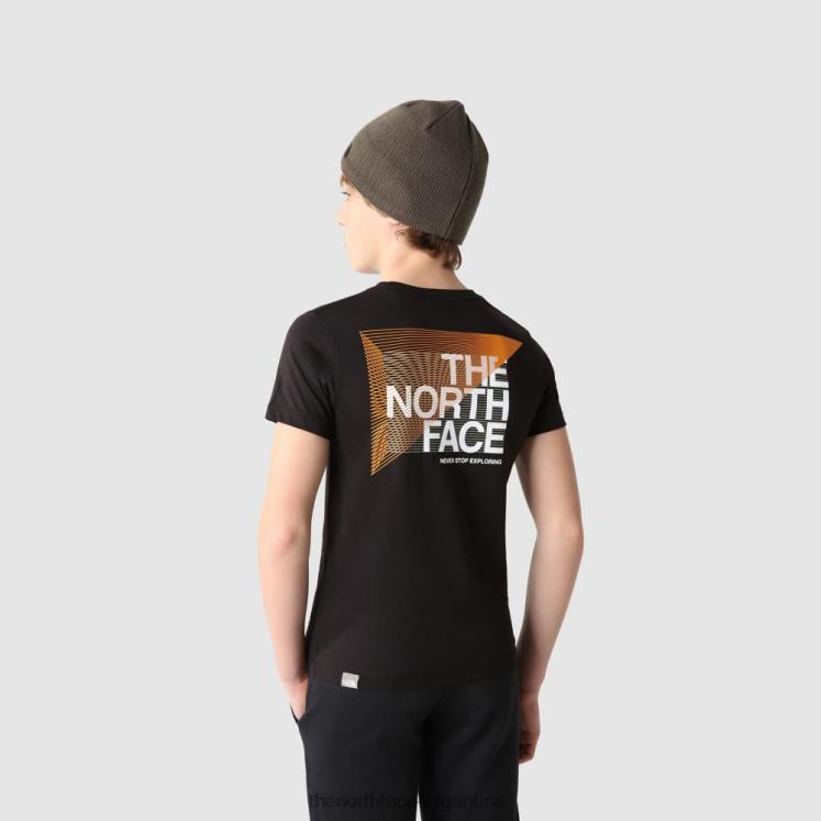 camiseta gráfica de manga corta para niño negro naranja RDT8H2030 negro-naranja The North Face