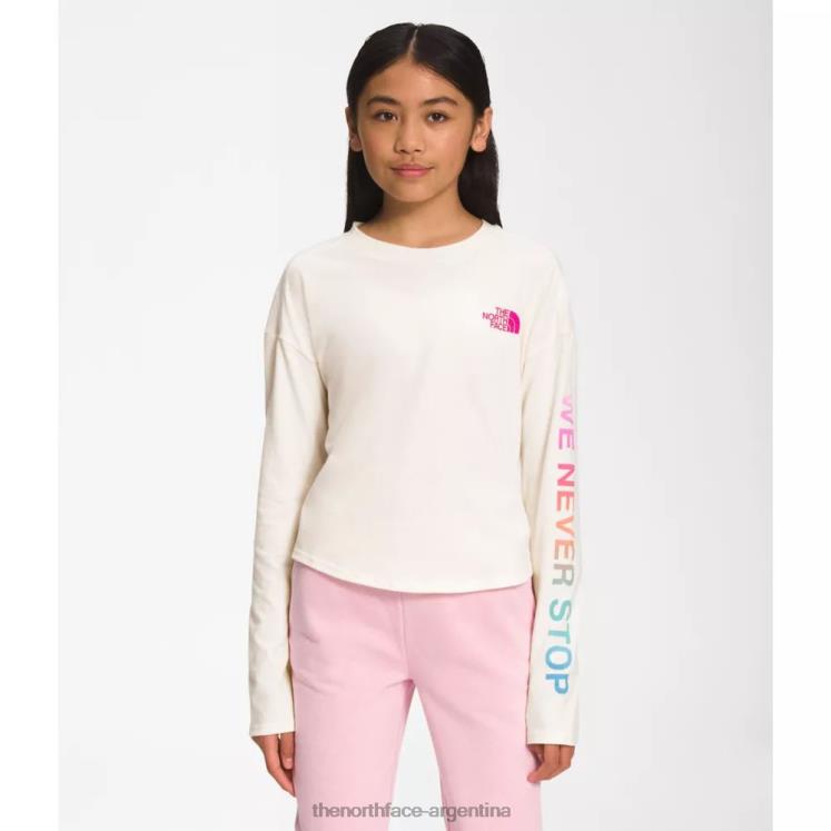 camiseta gráfica de manga larga para niñas RDT8H5921 blanco The North Face