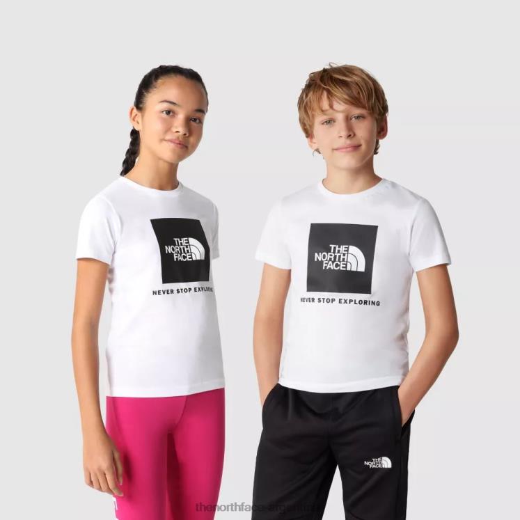 camiseta juvenil box manga corta blanco negro RDT8H2036 blanco negro The North Face