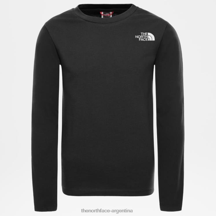 camiseta juvenil de manga larga RDT8H2299 negro The North Face