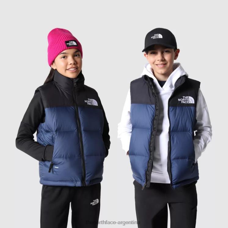 chaleco de plumas retro nuptse para adolescentes de 1996 RDT8H1827 azul sombreado The North Face