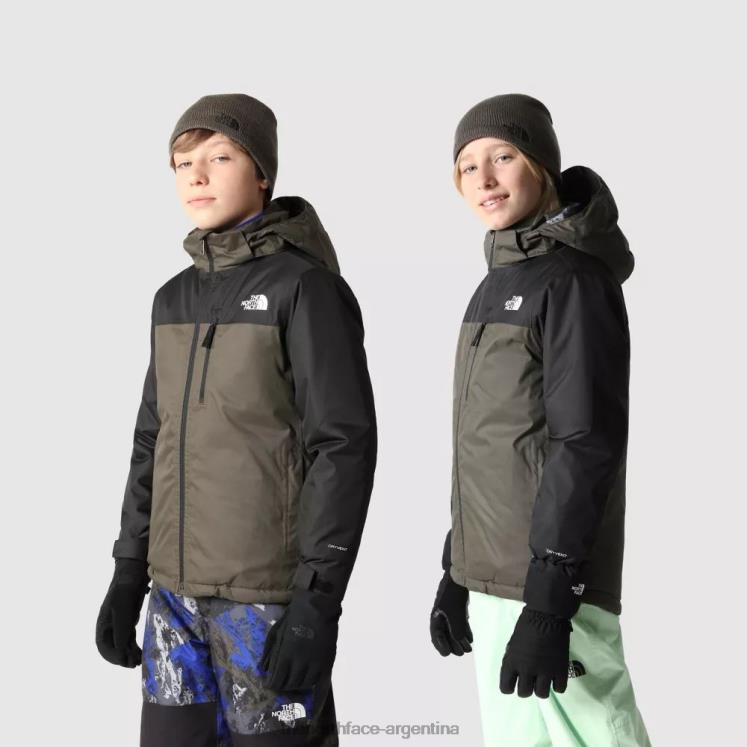 chaqueta aislante snowquest plus para adolescentes RDT8H1966 nuevo verde pardo The North Face