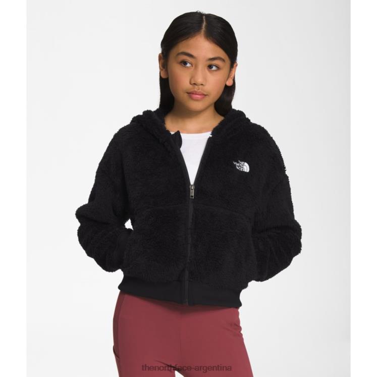 chaqueta con capucha y cremallera completa suave oso para niñas RDT8H5270 negro The North Face