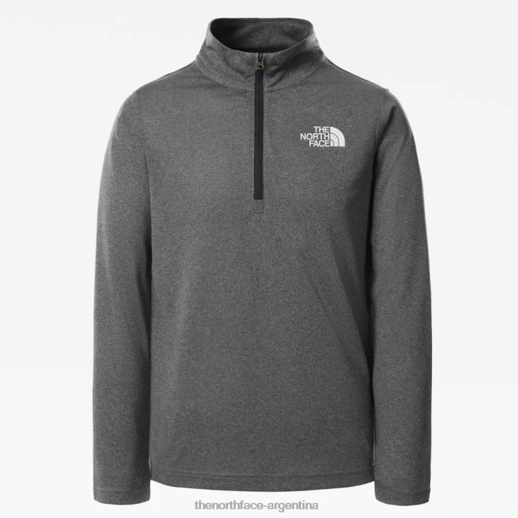 suéter térmico con cremallera de un cuarto para adolescente reactor RDT8H1059 gris The North Face