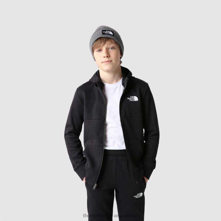 sudadera con capucha y cremallera slacker para niños RDT8H1983 negro The North Face